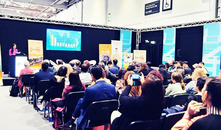 Buổi họp báo thu hút đông đảo phóng viên báo chí truyền thông quốc tế (Ảnh: Tổng cục Du lịch)