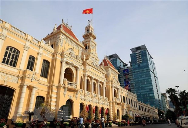 Trụ sở HĐND, UBND Thành phố Hồ Chí Minh được Bộ Văn hóa Thể thao và Du lịch công nhận là di tích kiến trúc nghệ thuật cấp quốc gia vào năm 2020. (Ảnh: Hồng Đạt/TTXVN)