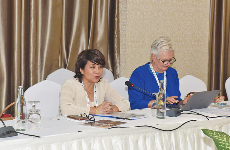 Bà Liz Ortiguera, Giám đốc điều hành khu vực châu Á - Thái Bình Dương của Hội đồng Du lịch và Lữ hành Thế giới (WTTC) tại buổi làm việc. (Ảnh: Cục Du lịch Quốc gia Việt Nam)