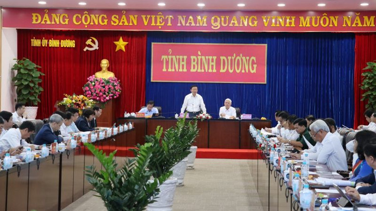 Phó Thủ tướng Chính phủ Trần Hồng Hà phát biểu ý kiến tại buổi làm việc với lãnh đạo tỉnh Bình Dương.