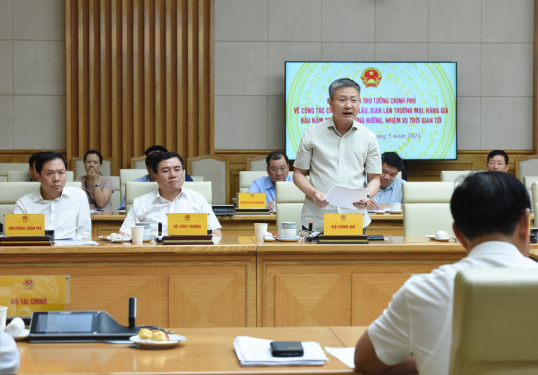 Thứ trưởng Bộ Công an Nguyễn Ngọc Lâm phát biểu.