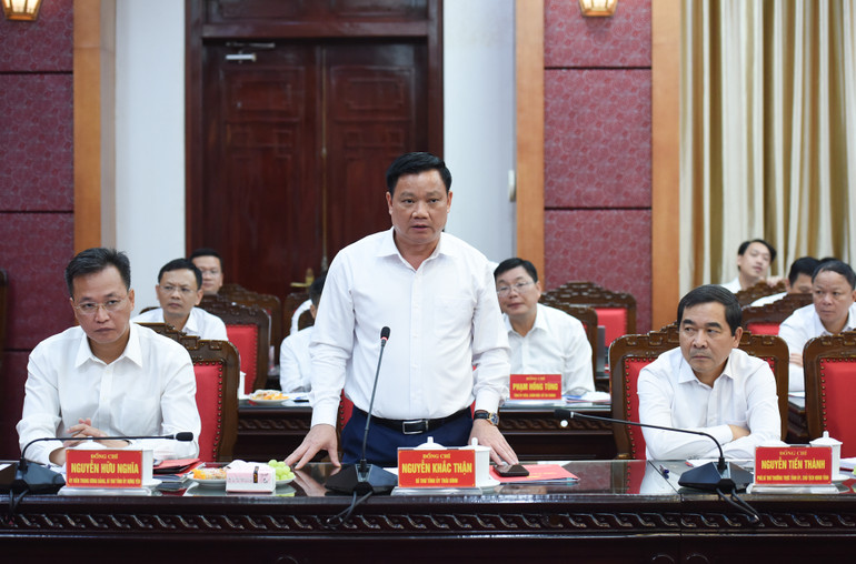 Bí thư Tỉnh ủyThái Bình Nguyễn Khắc Thận phát biểu.