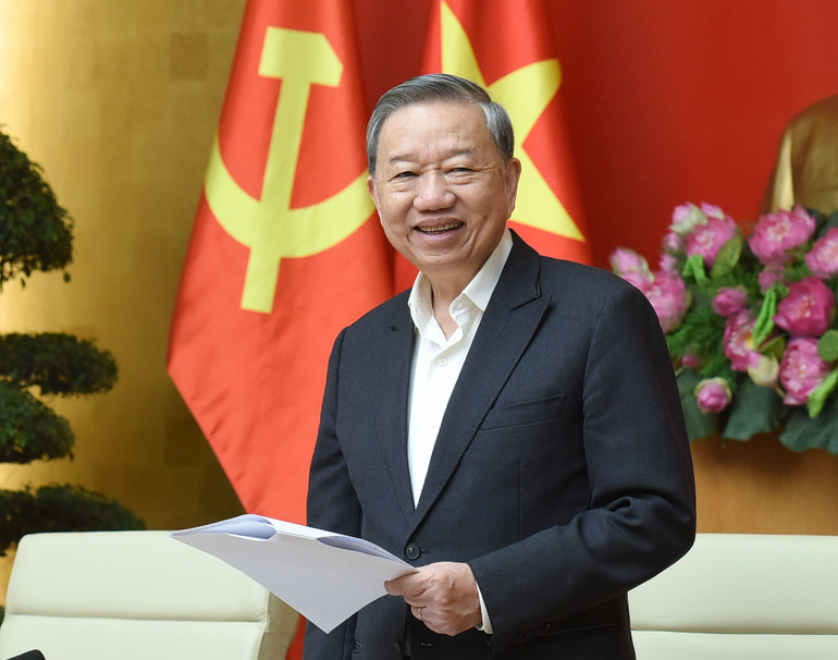 Tổng Bí thư Tô Lâm phát biểu.