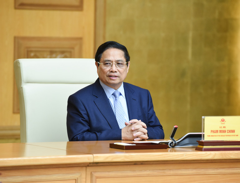 Thủ tướng Phạm Minh Chính phát biểu tại buổi tiếp.