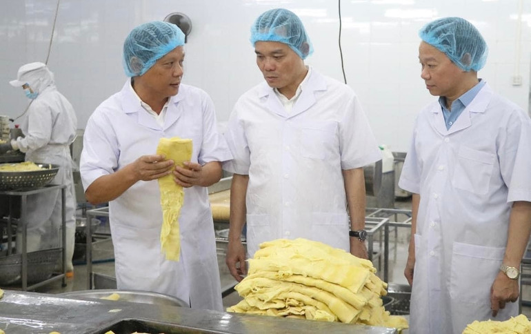 Kiểm tra dây chuyền chế biến măng Bát Độ tại Công ty Yamazaki.