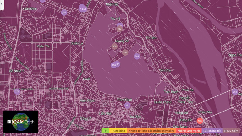 Ảnh: IQAir. Ảnh: IQAir.