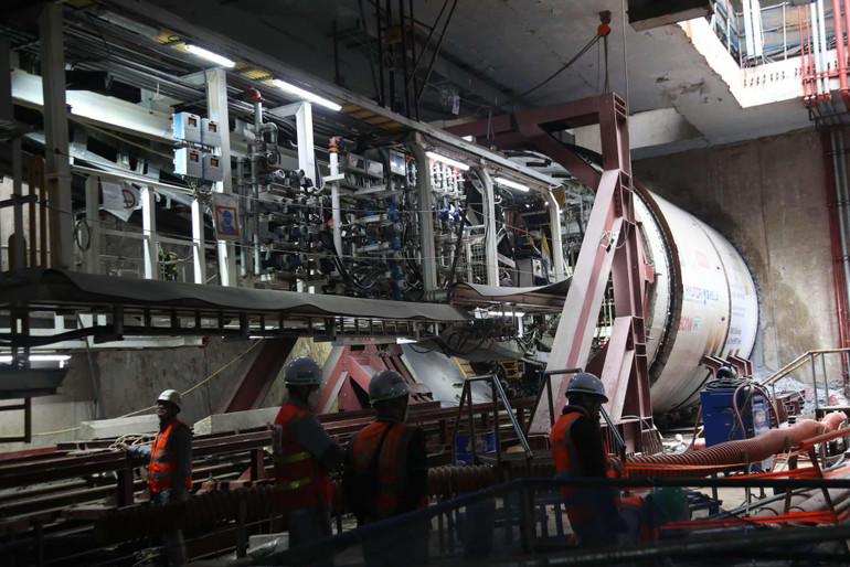 Cận cảnh TBM mang tên Táo bạo. Cận cảnh TBM mang tên Táo bạo.