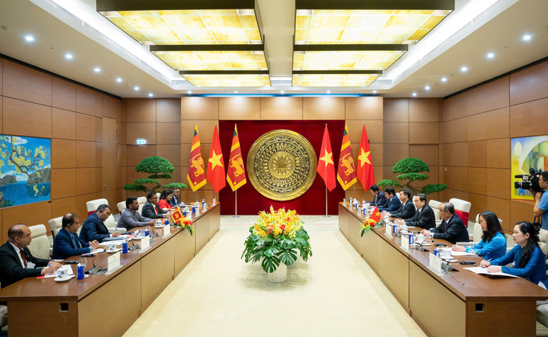 Quang cảnh hội kiến tại Nhà Quốc hội. (Ảnh: DUY LINH)