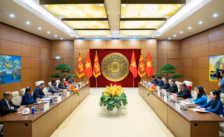 Quang cảnh hội kiến tại Nhà Quốc hội. (Ảnh: DUY LINH)