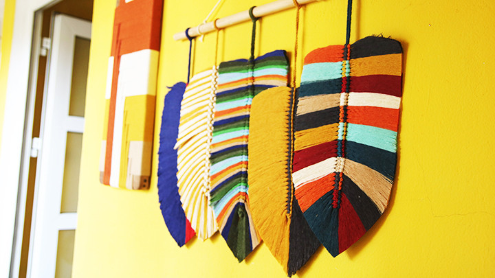 Sản phẩm mành lá Macrame treo tường. Sản phẩm mành lá Macrame treo tường.