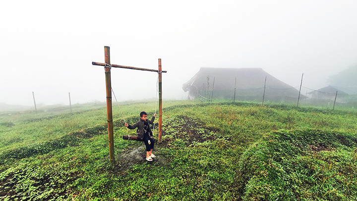 Khung cảnh thơ mộng ở một góc bản.