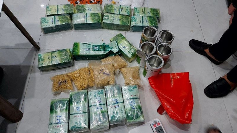 Các loại ma túy thu giữ từ đường dây.