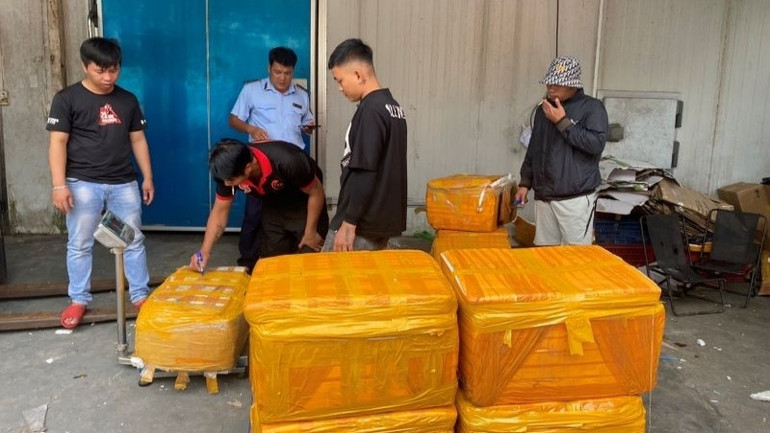 Tạm giữ hơn nửa tấn thực phẩm đông lạnh không rõ nguồn gốc xuất xứ ảnh 1