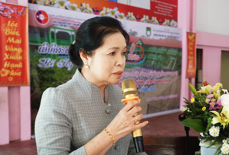 Bà Sisuk Vongvichit, Thứ trưởng Giáo dục và Thể thao Lào. Ảnh: Hải Tiến