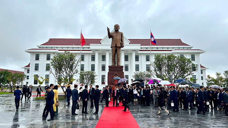 Công trình đáp ứng nhu cầu giảng dạy, học tập của 150 cán bộ, giáo viên và 1.200 học viên mỗi năm. (Ảnh: Trịnh Dũng)