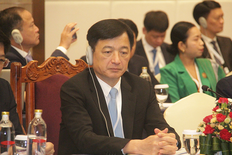 Trung tướng Nguyễn Duy Ngọc, Ủy viên Trung ương Đảng, Thứ trưởng Công an dẫn đầu Đoàn đại biểu Bộ Công an Việt Nam tham dự Hội nghị. (Ảnh: Hải Tiến)