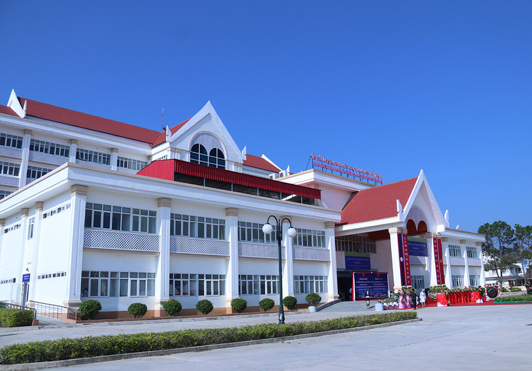 Công trình Bệnh viện Hữu nghị Lào-Việt Nam tỉnh Xiengkhouang đã hoàn thành xây lắp 100%. (Ảnh: Trịnh Dũng)