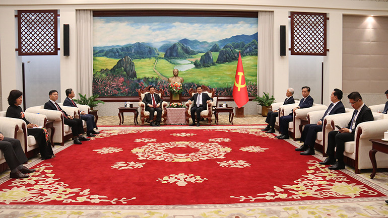 Quang cảnh buổi tiếp. (Ảnh: Hải Tiến)