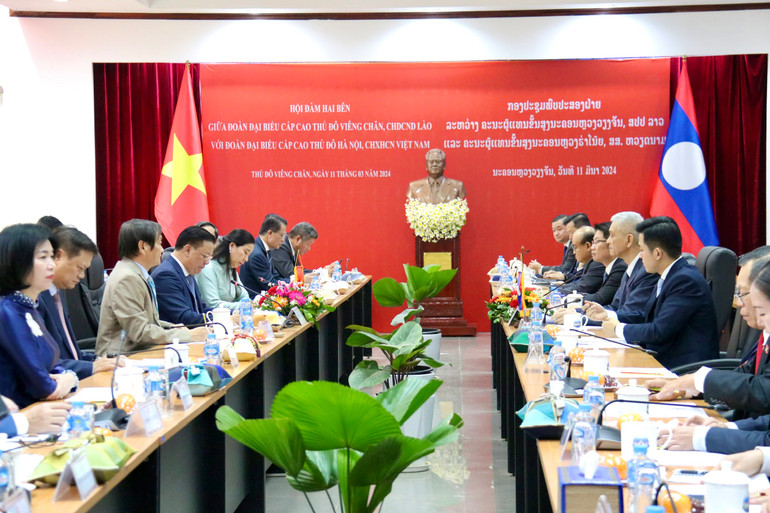 Quang cảnh buổi hội đàm. (Ảnh: TRỊNH DŨNG)