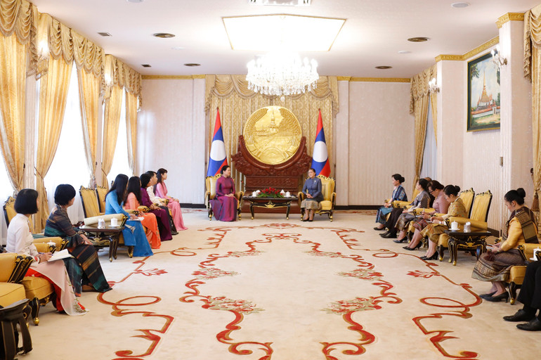 Quang cảnh buổi tiếp. (Ảnh: Trịnh Dũng)