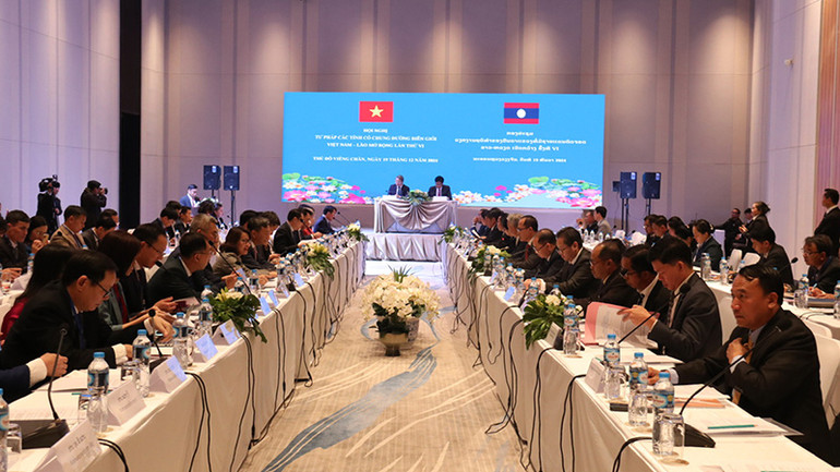 Hội nghị Tư pháp các tỉnh có chung đường biên giới Việt Nam-Lào mở rộng lần thứ VI. Ảnh: Hải Tiến