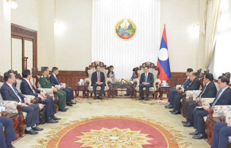 Quang cảnh buổi Thủ tướng Lào tiếp Đoàn. (Ảnh: Hải Tiến)