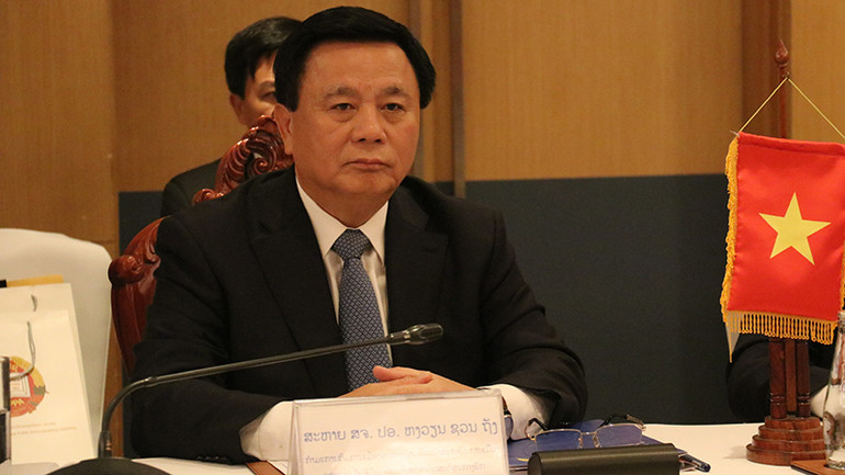 Đồng chí Nguyễn Xuân Thắng phát biểu ý kiến tại buổi làm việc. (Ảnh: HẢI TIẾN)