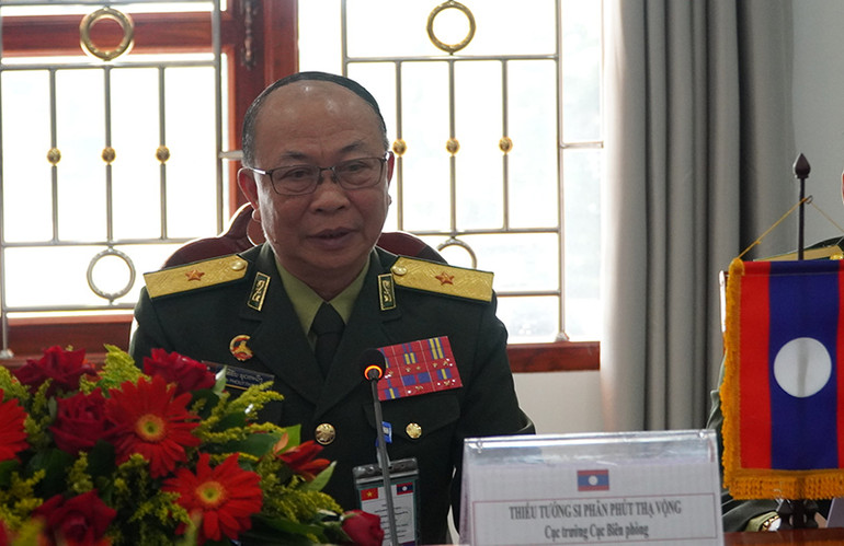 Thiếu tướng Siphan Phoutthavong, Cục trưởng Cục Bộ đội Biên phòng, Bộ Tổng Tham mưu Quân đội nhân dân Lào. (Ảnh: Hải Tiến)