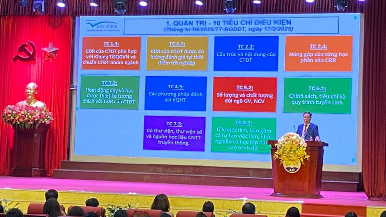 Giáo sư, Tiến sĩ Nguyễn Hữu Đức, Trưởng đoàn chuyên gia phát biểu.