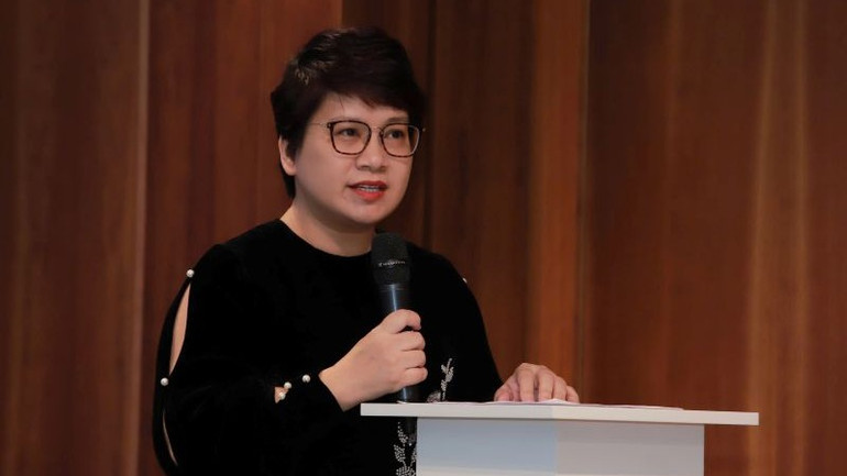 Phó Giáo sư, Tiến sĩ Nguyễn Thu Thủy, Giám đốc Vụ Hợp tác quốc tế, Bộ Giáo dục và Đào tạo Việt Nam phát biểu.