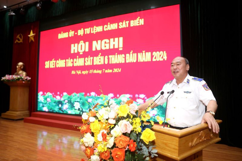 Thiếu tướng Lê Quang Đạo, Tư lệnh Cảnh sát biển Việt Nam phát biểu kết luận hội nghị.