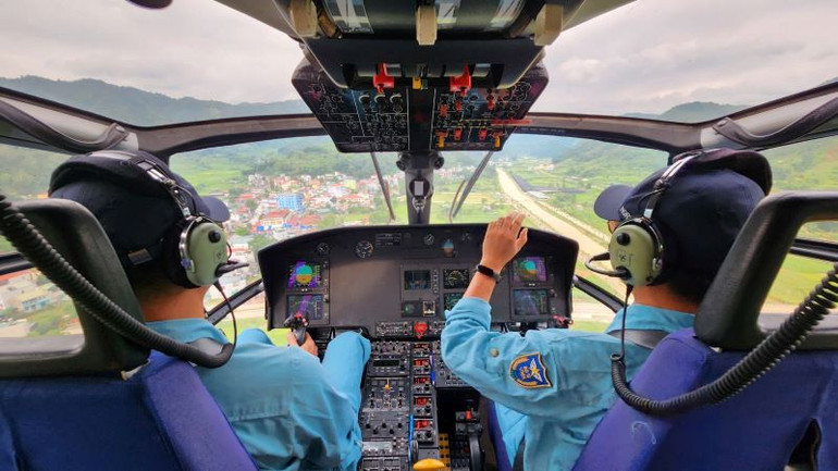 Ban bay thực hiện nhiệm vụ trên không. (Ảnh: Thông tấn quân sự cung cấp)