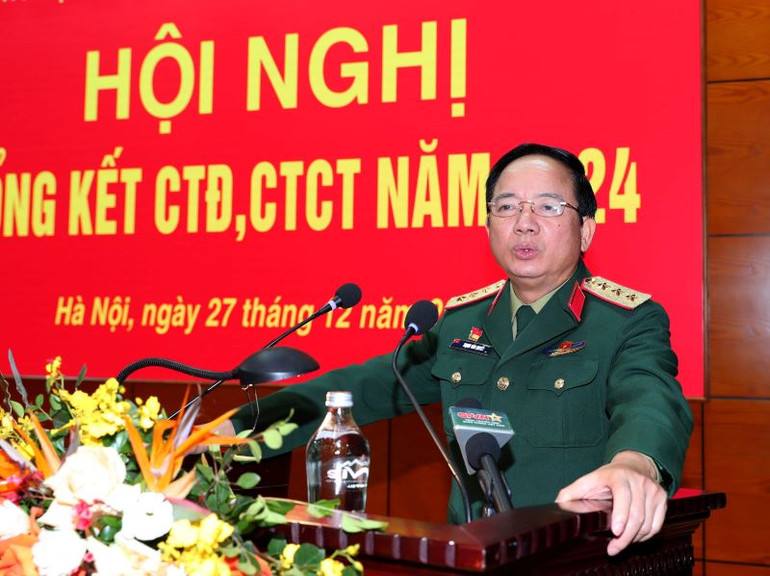 Thượng tướng Trịnh Văn Quyết phát biểu kết luận Hội nghị.