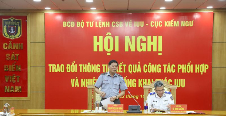 Đồng chí Nguyễn Quang Hùng, Cục trưởng Cục Kiểm ngư phát biểu tại Hội nghị. Đồng chí Nguyễn Quang Hùng, Cục trưởng Cục Kiểm ngư phát biểu tại Hội nghị.