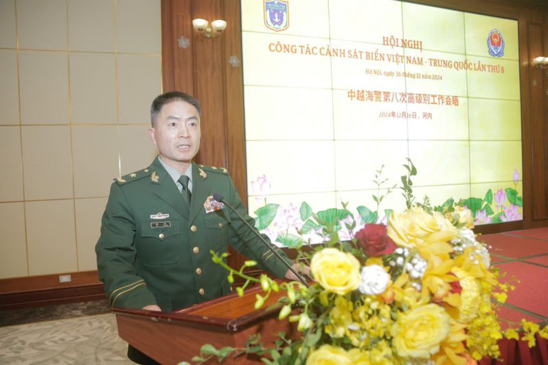 Thiếu tướng Uất Trung, Cục trưởng Cục Cảnh sát biển Trung Quốc phát biểu tại Hội nghị.