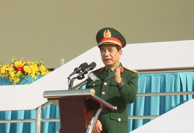 Đại tướng Phan Văn Giang phát biểu chỉ đạo tại buổi kiểm tra. Đại tướng Phan Văn Giang phát biểu chỉ đạo tại buổi kiểm tra.