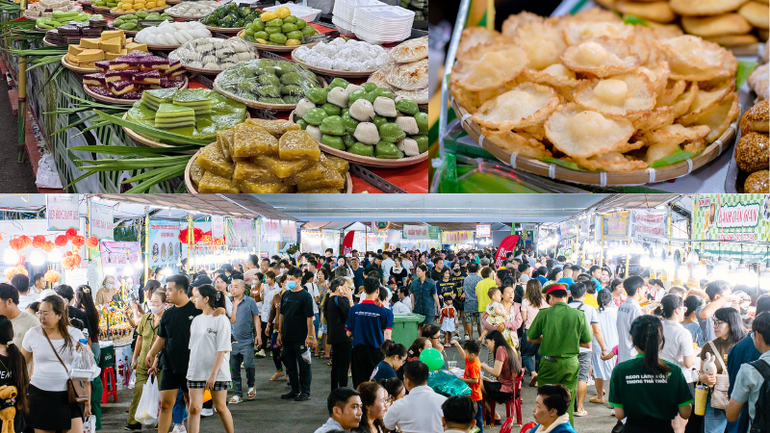 Hàng trăm món bánh dân gian thơm ngon tại Lễ hội Bánh dân gian Nam Bộ năm 2025.