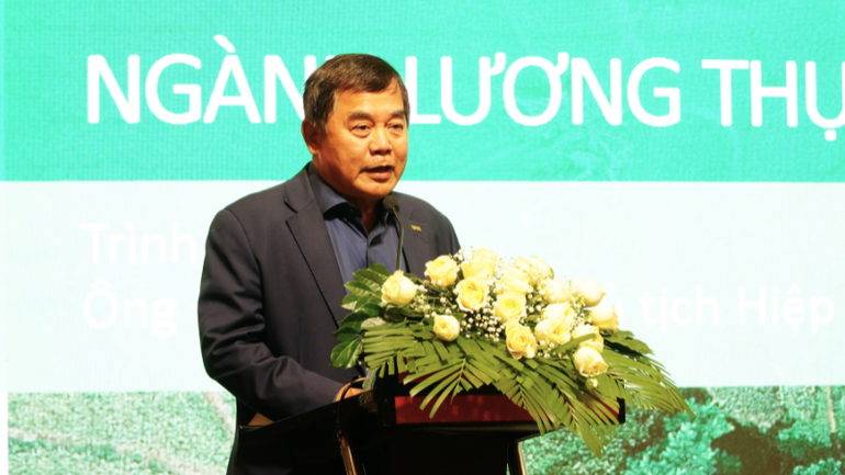Ông Đỗ Hà Nam, Chủ tịch Hiệp hội Lương thực Việt Nam (VFA) phát biểu tại hội thảo.