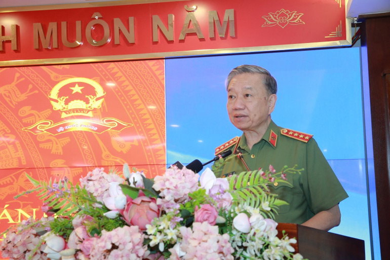 Đại tướng Tô Lâm phát biểu tại buổi lễ.