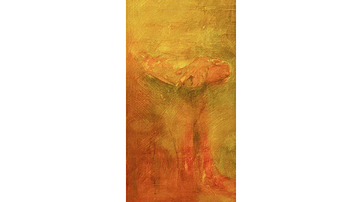 “Ngày dài”, chất liệu tổng hợp trên giấy. Tranh: NGUYỄN TRUNG HIẾU