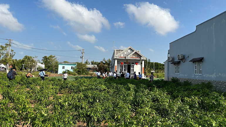 Nhiều hộ Khmer ở vùng ven biển thành phố Bạc Liêu nhờ chịu khó lao động sản xuất, xây dựng được nhà mới khá khang trang. Ảnh: TRỌNG DUY