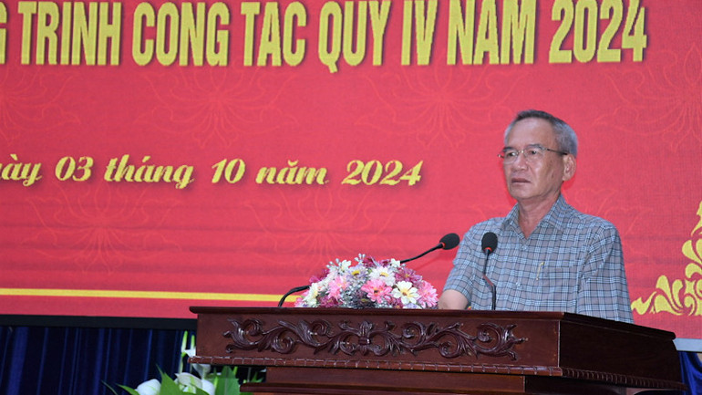 Bí thư Tỉnh ủy Bạc Liêu Lữ Văn Hùng, nêu ý kiến chỉ đạo những nhiệm vụ trọng tâm những tháng cuối năm.