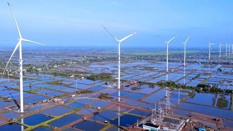 "Cánh đồng điện gió" của Công ty Điện gió Kosy Bạc Liêu. "Cánh đồng điện gió" của Công ty Điện gió Kosy Bạc Liêu.