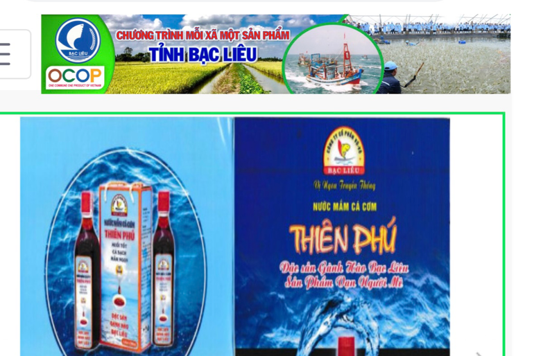 Nước mắm Thiên Phú (Bạc Liêu) là sản phẩm OCOP được công nhận đạt chuẩn 4 sao.