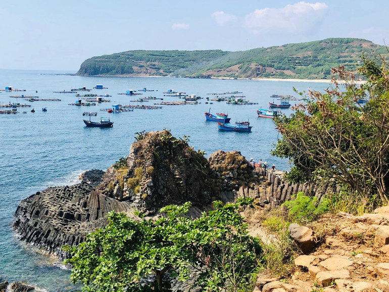 Di tích quốc gia đặc biệt Gành Đá Đĩa ở huyện Tuy An, Phú Yên.