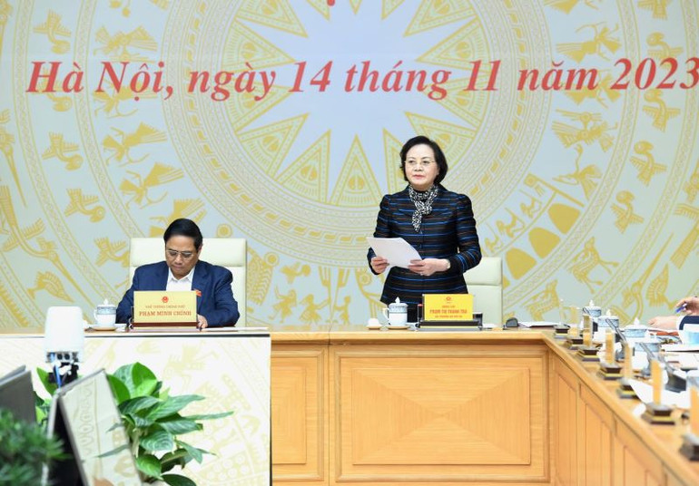 Bộ trưởng Nội vụ Phạm Thị Thanh Trà phát biểu. Bộ trưởng Nội vụ Phạm Thị Thanh Trà phát biểu.