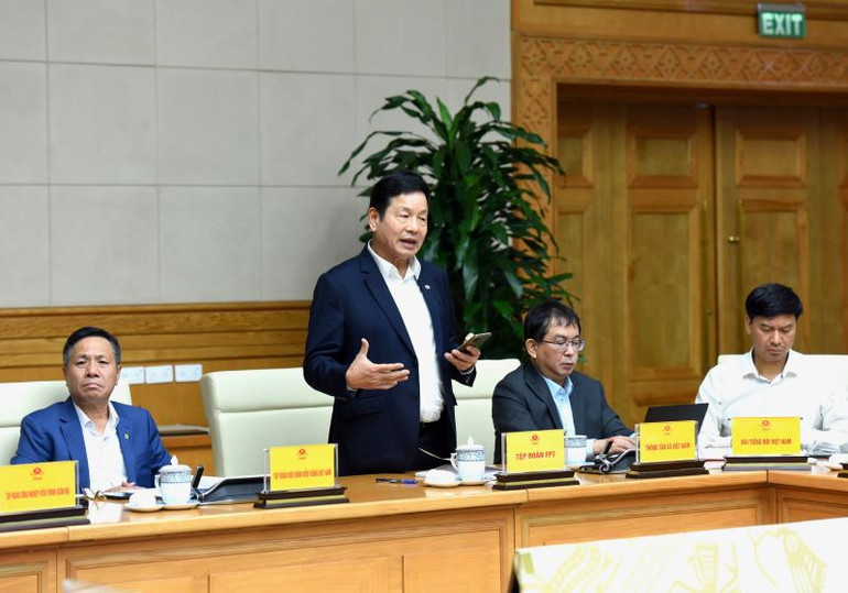Ông Trương Gia Bình - Chủ tịch Hội đồng Quản trị FPT phát biểu. Ông Trương Gia Bình - Chủ tịch Hội đồng Quản trị FPT phát biểu.