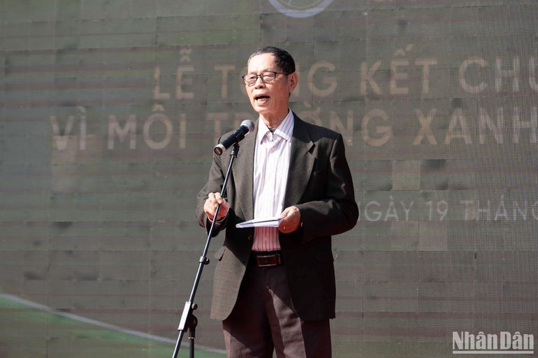 TS Trần Văn Miều, Phó Chủ tịch Hội Bảo vệ thiên nhiên và môi trường Việt Nam phát biểu tại buổi tổng kết chương trình.