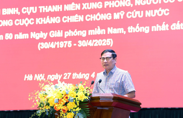 Phát biểu của đại diện cựu chiến binh, đồng chí Ngô Quang Minh, nguyên Viện trưởng Viện Kinh tế, cựu chiến binh tham gia chiến đấu ở chiến trường Tây Nguyên.