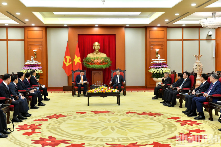 Quang cảnh buổi tiếp tại Trụ sở Trung ương Đảng. (Ảnh: ĐĂNG KHOA)